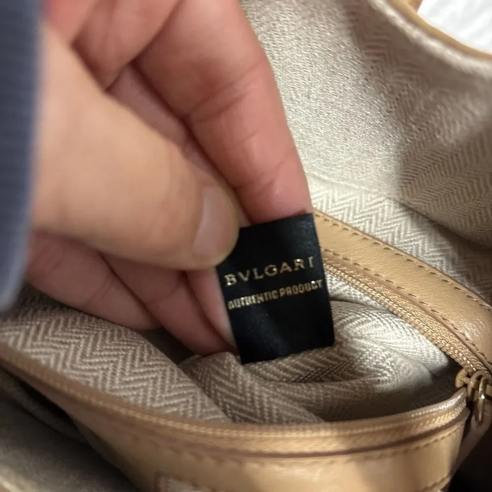 BVLGARI Chandra Handbag Tan Hobo